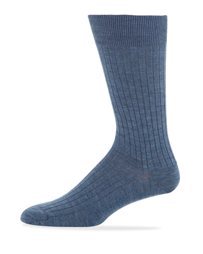 Marcoliani Wool Dress Socks In Blue