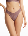 Hanky Panky Stretch Lace Traditional-rise Thong In Artichoke Heart