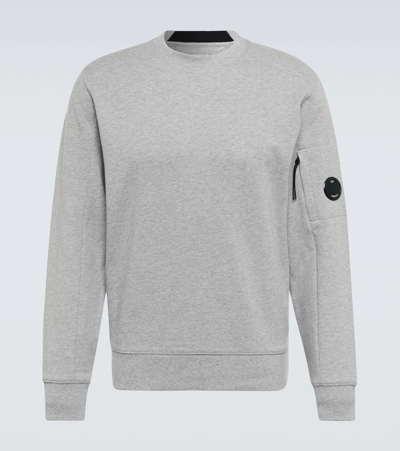 C.p. Company Lens Cotton Sweatshirt In Grey