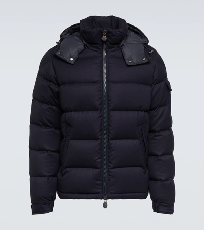 Moncler Montgenevre Wool Down Jacket In Navy