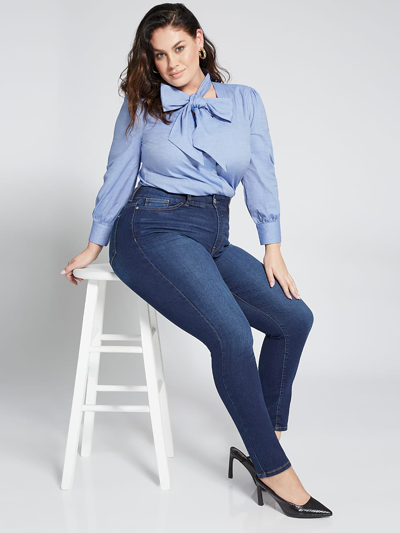 New York And Company Curvy High-waisted Super-skinny Jeans In