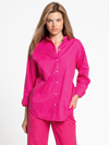 Crescent Long-sleeve Oversized Poplin Shirt In Bright Pink