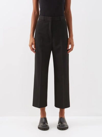 Acne Studios Percita Pintuck Crop Wide Leg Trousers In Black