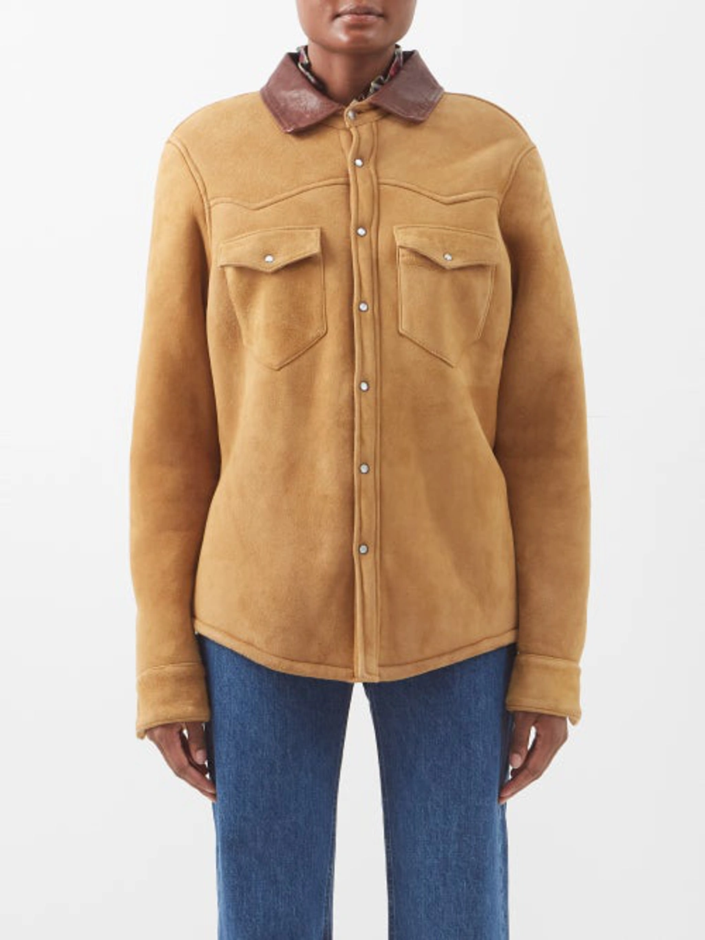 ジャケット・アウター Fortela Shearl Texan Shearling Jacket 44 Fortela Shearl Leather-trimmed Shearling Jacket In Neutrals
