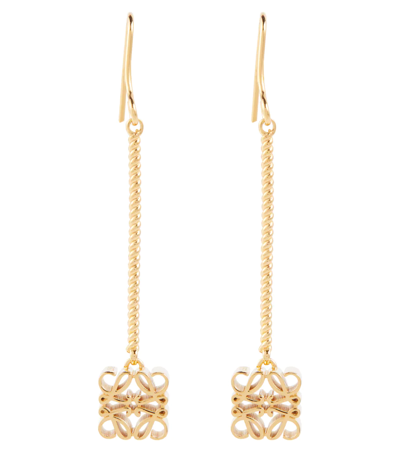 Loewe Anagram Drop Earrings In Gold
