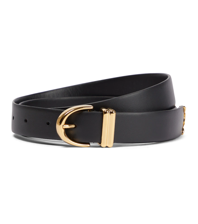 Khaite Bella Leather Belt In Black