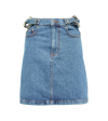 Jw Anderson Chain-detail High-rise Denim Miniskirt In Light Blue