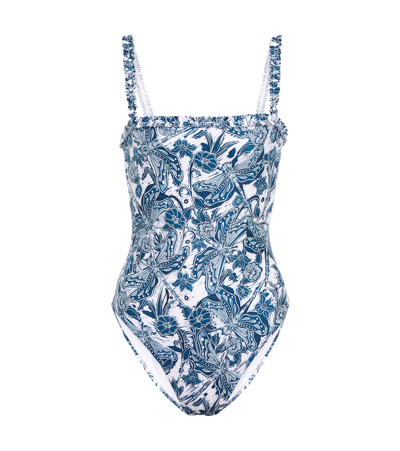 Agua By Agua Bendita Women's Lim N Lib Floral Printed One-piece Swimsuit In Blue
