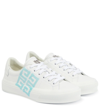 Givenchy City Sport Leather Sneakers In White Aqua