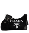 Prada Re-edition 2005 Small Shoulder Bag In Nero+bianco