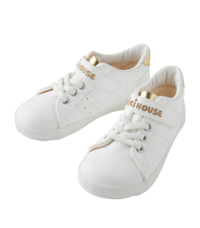 Miki House Kids' Logo Trainers In Gold