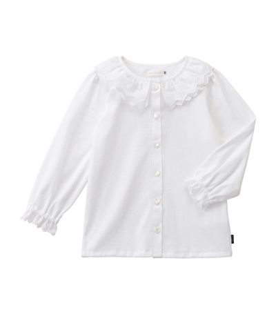Miki House Kids' Broderie Anglaise Blouse (2-11 Years) In White