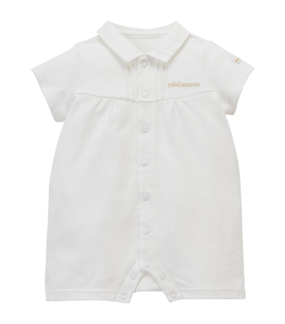Miki House Cotton Playsuit (6-12 Months) In White