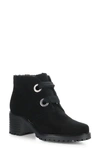 Bos. & Co. Index Leather Ankle Boot In Black Suede/ Mini Sherpa