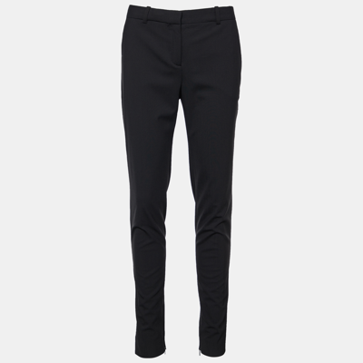 Pre-owned Versace Black Stretch Wool Tailored Trousers L