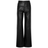 Rotate Birger Christensen Rotie Snake-effect Vegan Leather Straight-leg Pants In Black