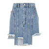 Natasha Zinko Asymmetric Denim Mini Skirt In Denim