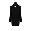 Gauge81 Black Jerez Off-shoulder Long Sleeve Mini Dress In Black