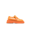 MARSÈLL ORANGE GOMMELLONE SQUARE TOE LEATHER LOAFERS,MWG55418787046