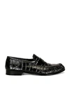 The Row Soft Leather Loafers In Black