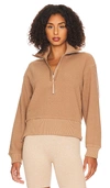 Varley Roselle Tech Fleece Sweatshirt In Brown