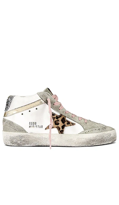 Golden Goose Mid-star High-top Sneakers In White