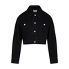 Alexander Mcqueen Cropped Denim Jacket In Black