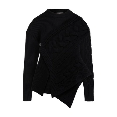 Alexander Mcqueen Twisted Sweater In Black