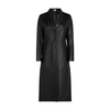 Totême Single-breasted Leather Coat In Black