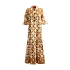 La Doublej Artemis Printed Dress In Diamonds Giallo