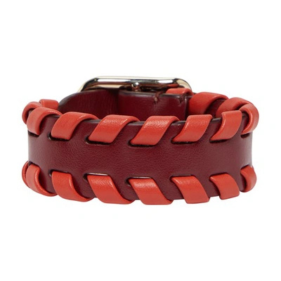 Chloé Mony Leather Bracelet In Rouge