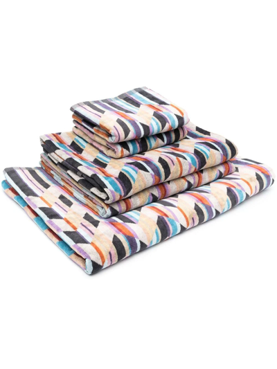 Missoni Geometric-print 5-piece Towel Set In Neutrals