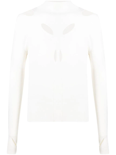 Dion Lee Cut-out Mock-neck Jumper In White