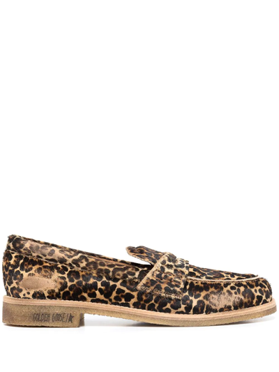 Golden Goose Jerry Leopard-print Penny Loafers In Brown