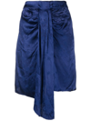 Sabina Musayev Orca Draped Ruched Skirt In Blue