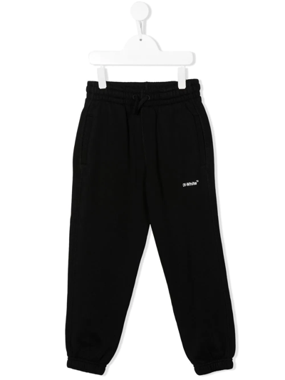 Off-white Logo-print Track Trousers In 黑色