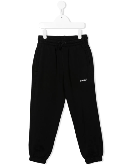 Off-white Kids' Logo-print Track Pants In Black
