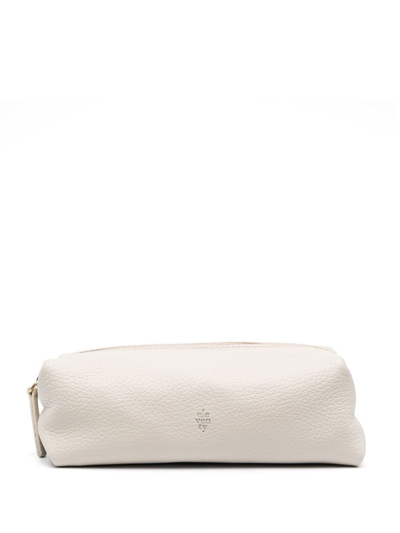 Eleventy Pebble-leather Pencil Case In Neutrals