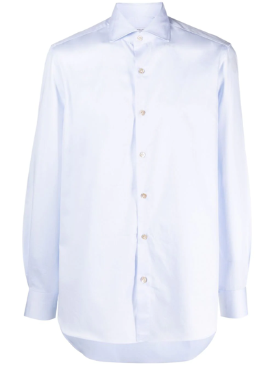 Boglioli Long-sleeve Cotton Shirt In 蓝色