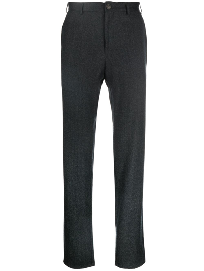 Canali Wool Tailored Trousers In Blue