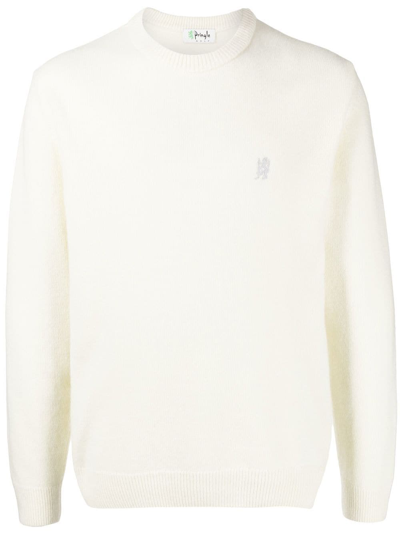 Pringle Of Scotland Golf Logo-embroidered Lambswool Jumper In White