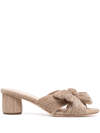 Loeffler Randall Emilia Pleated Bow Heels In Neutrals