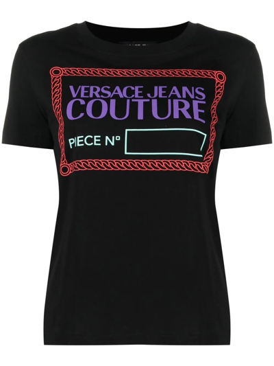 Versace Jeans Couture Piece Number-print T-shirt In Black