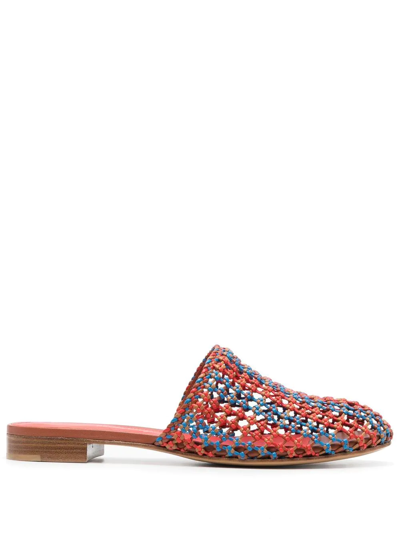 Ferragamo Ellas Mesh Flat Sandals In 橘色