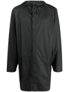 Rains Drawstring Hood Raincoat In 黑色
