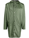 Rains Drawstring Hood Raincoat In 绿色