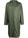 Rains Drawstring Hood Raincoat In 绿色
