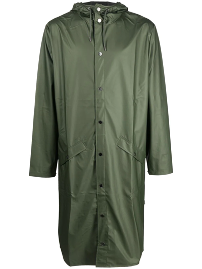 Rains Drawstring Hood Raincoat In 绿色