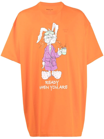 Martine Rose Bunny Graphic-print T-shirt In Orange