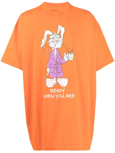 MARTINE ROSE bunny-print cotton T-shirt